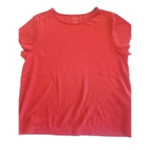 American Eagle Ribbed T Shirt Womens XL Short Sleeve Coral Casual Top